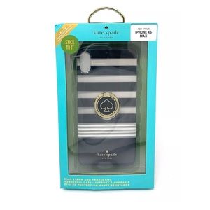 Kate Spade black gold striped case